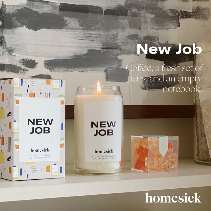 Homesick New Job Scented Candle - 13.75 oz Leather & Cinnamon Scented Natural Soy Wax Blend, Coworker Leaving Gifts for Friends, Goodbye, Going Away, New Beginnings & Congrats on New Job Candle Gift - Image 2
